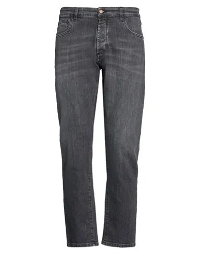 Officina 36 Man Jeans Black Size 36 Cotton, Lycra In Gray