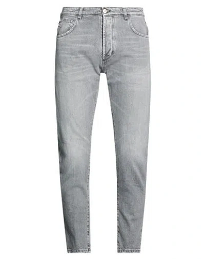 Officina 36 Man Jeans Charcoal Size 32 Cotton, Elastane In Gray