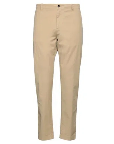 Officina 36 Man Pants Beige Size 34 Linen, Cotton, Lamous