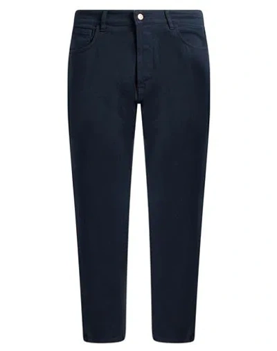 Officina 36 Man Pants Blue Size 34 Cotton, Elastane