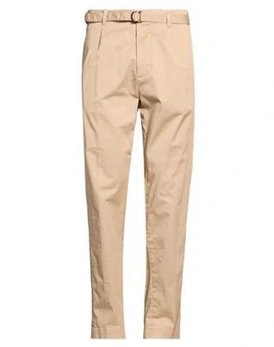 Officina 36 Man Pants Camel Size 34 Cotton, Elastane In Neutral