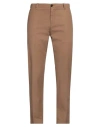 Officina 36 Man Pants Camel Size 36 Linen, Cotton, Lamous In Beige