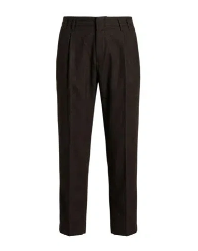 Officina 36 Man Pants Dark Brown Size 30 Wool, Polyester