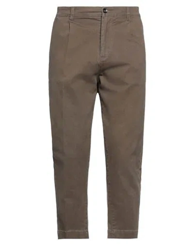 Officina 36 Man Pants Khaki Size 36 Cotton, Elastane In Beige