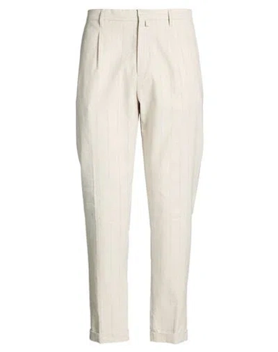 Officina 36 Man Pants Light Grey Size 34 Linen, Cotton, Polyester In Gray