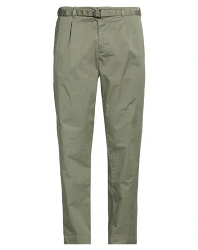 Officina 36 Man Pants Military Green Size 38 Cotton, Elastane In Gray