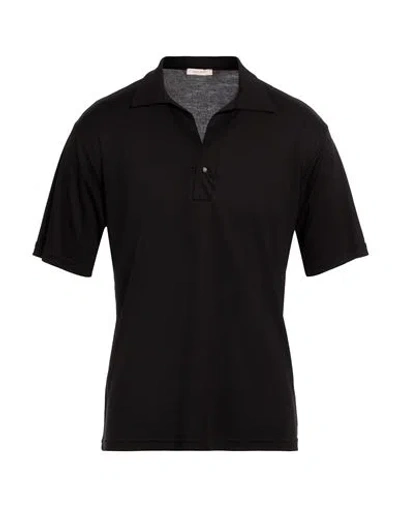 Officina 36 Man Polo Shirt Black Size L Tencel