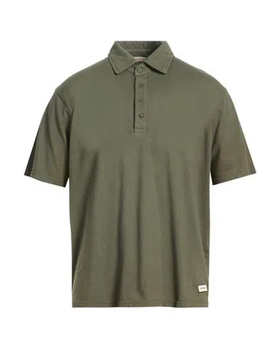 Officina 36 Man Polo Shirt Military Green Size Xl Cotton In Multi