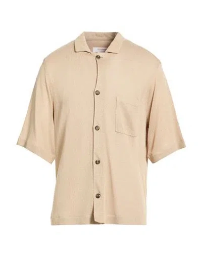 Officina 36 Man Shirt Beige Size Xl Viscose In Neutral
