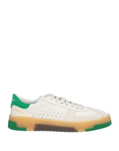 Officina 36 Man Sneakers Off White Size 7 Leather In Multi