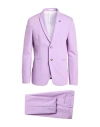 Officina 36 Man Suit Lilac Size 38 Polyester, Viscose, Elastane In Purple
