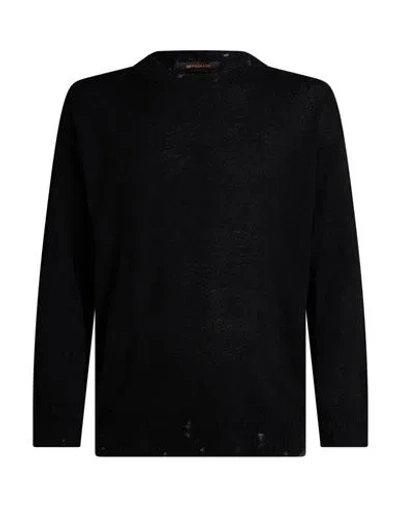 Officina 36 Man Sweater Black Size Xl Acrylic, Polyamide, Wool, Mohair Wool In Multi