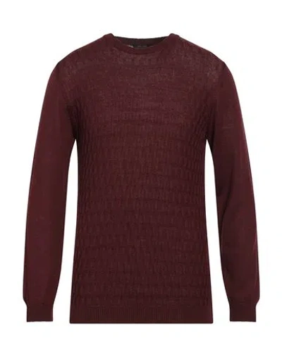 Officina 36 Man Sweater Burgundy Size S Merino Wool, Acrylic In Red