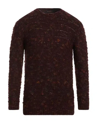 Officina 36 Man Sweater Burgundy Size Xl Acrylic, Polyester, Wool In Red
