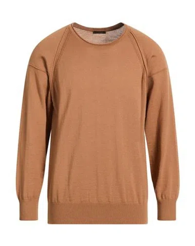 Officina 36 Man Sweater Camel Size M Acrylic, Wool In Brown