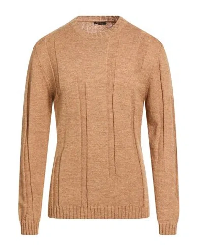 Officina 36 Man Sweater Camel Size Xl Acrylic, Polyamide, Viscose, Wool In Brown