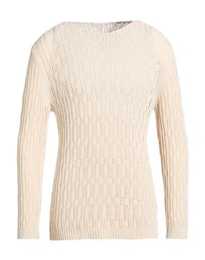 Officina 36 Man Sweater Cream Size S Cotton, Acrylic In White