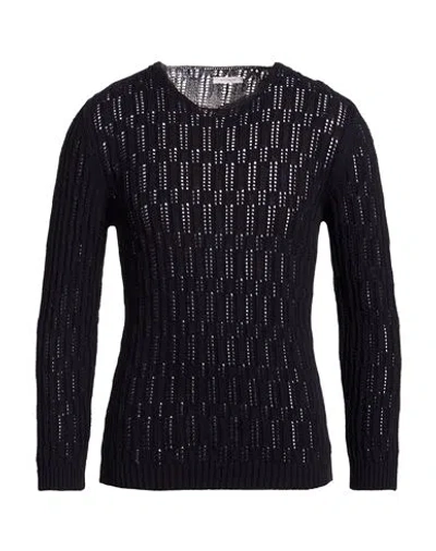 Officina 36 Man Sweater Navy Size S Cotton, Acrylic In Black