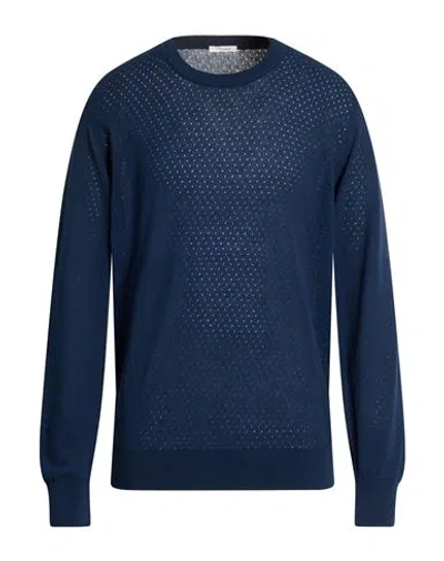Officina 36 Man Sweater Navy Size Xl Cotton In Blue