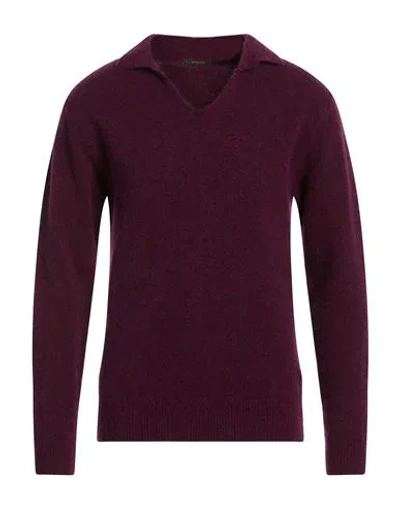 Officina 36 Man Sweater Plum Size Xl Polyamide, Alpaca Wool, Virgin Wool, Elastane In Burgundy