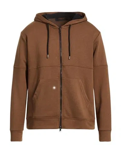 Officina 36 Man Sweatshirt Light Brown Size Xxl Cotton, Polyester In Neutral
