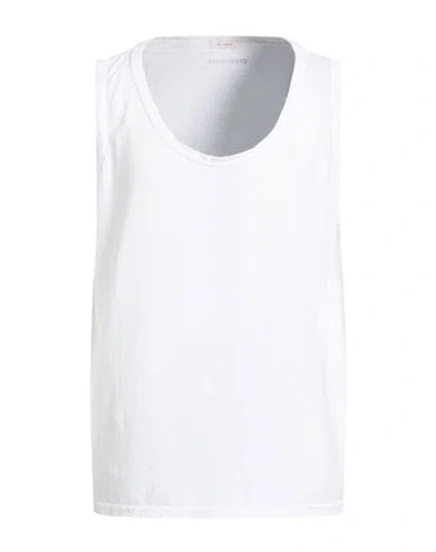 Officina 36 Man Tank Top Ivory Size 3xl Cotton In White