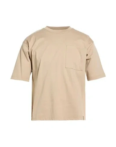 Officina 36 Man T-shirt Beige Size Xxl Cotton In Gold
