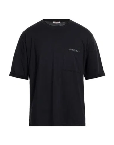 Officina 36 Man T-shirt Black Size Xxl Cotton In Blue