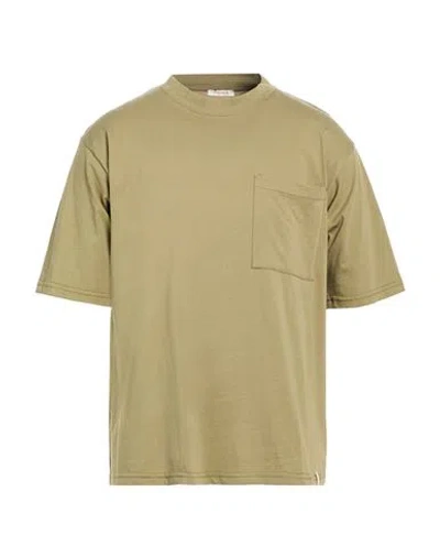 Officina 36 Man T-shirt Sage Green Size L Cotton In Brown