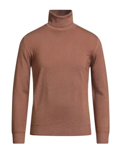 Officina 36 Man Turtleneck Brown Size S Merino Wool