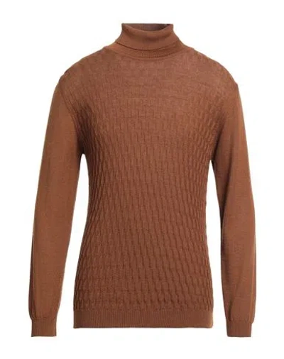 Officina 36 Man Turtleneck Brown Size Xxl Virgin Wool, Acrylic
