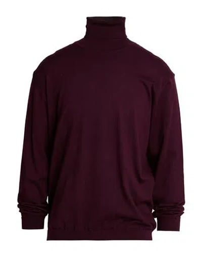 Officina 36 Man Turtleneck Burgundy Size Xl Viscose, Wool, Polyamide In Blue