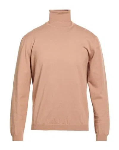 Officina 36 Man Turtleneck Camel Size L Viscose, Wool, Polyamide In Brown