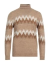 Officina 36 Man Turtleneck Camel Size Xl Acrylic, Polyamide, Wool, Mohair Wool In Beige
