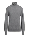 Officina 36 Man Turtleneck Grey Size Xxl Merino Wool, Acrylic In Grey