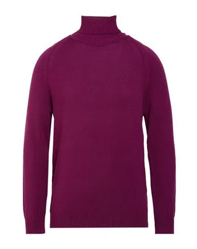 Officina 36 Man Turtleneck Plum Size L Viscose In Purple