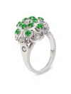 Officina Bernardi 18kt White Gold Damasco Emerald Ring In Silver