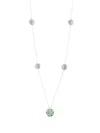 Officina Bernardi 18kt White Gold Damasco Station Emerald Necklace In Silver