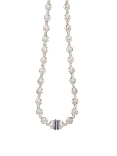 Officina Bernardi 18kt White Gold Empire Sapphire Necklace In Silver