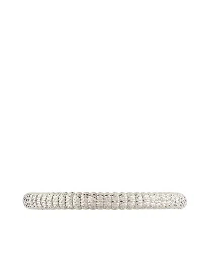 Officina Bernardi 18kt White Gold Enigma Emerald And Diamond Bracelet In Silver