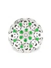 Officina Bernardi 18kt White Gold Large Damasco Emerald Ring In Silver