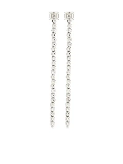 Officina Bernardi 18kt White Gold Moon Diamond Earrings In Silver