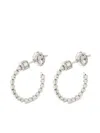 Officina Bernardi 18kt White Gold Moon Diamond Hoop Earrings In Silver