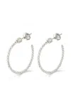 Officina Bernardi 18kt White Gold Moon Diamond Medium Hoop Earrings In Silver