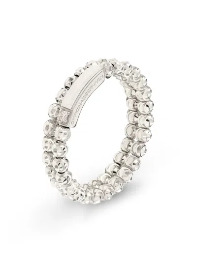Officina Bernardi 18kt White Gold Moon Diamond Ring In Silver