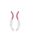 Officina Bernardi 18kt White Gold Moon Eden Ruby Cuff Earrings In Silver