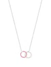 Officina Bernardi 18kt White Gold Moon Eden Ruby Necklace In Silver