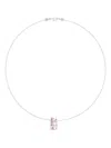 Officina Bernardi 18kt White Gold Moon Eden Ruby Necklace In Silver