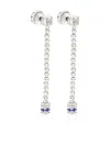 Officina Bernardi 18kt White Gold Moon Sapphire And Diamond Drop Earrings In Silver
