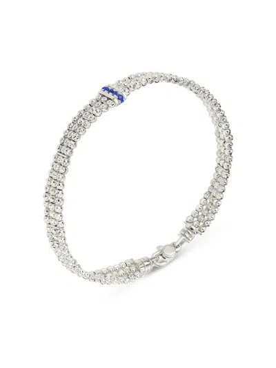 Officina Bernardi 18kt White Gold Moon Sapphire Bracelet In Silver